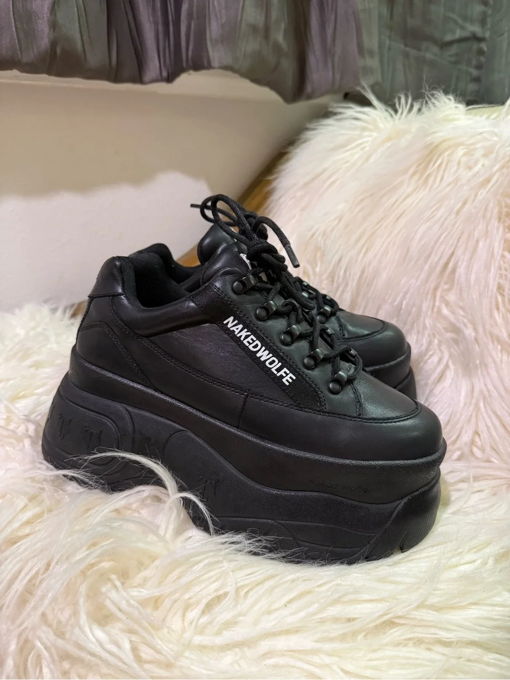 Naked Wolfe Black Platform Sneakers Like new